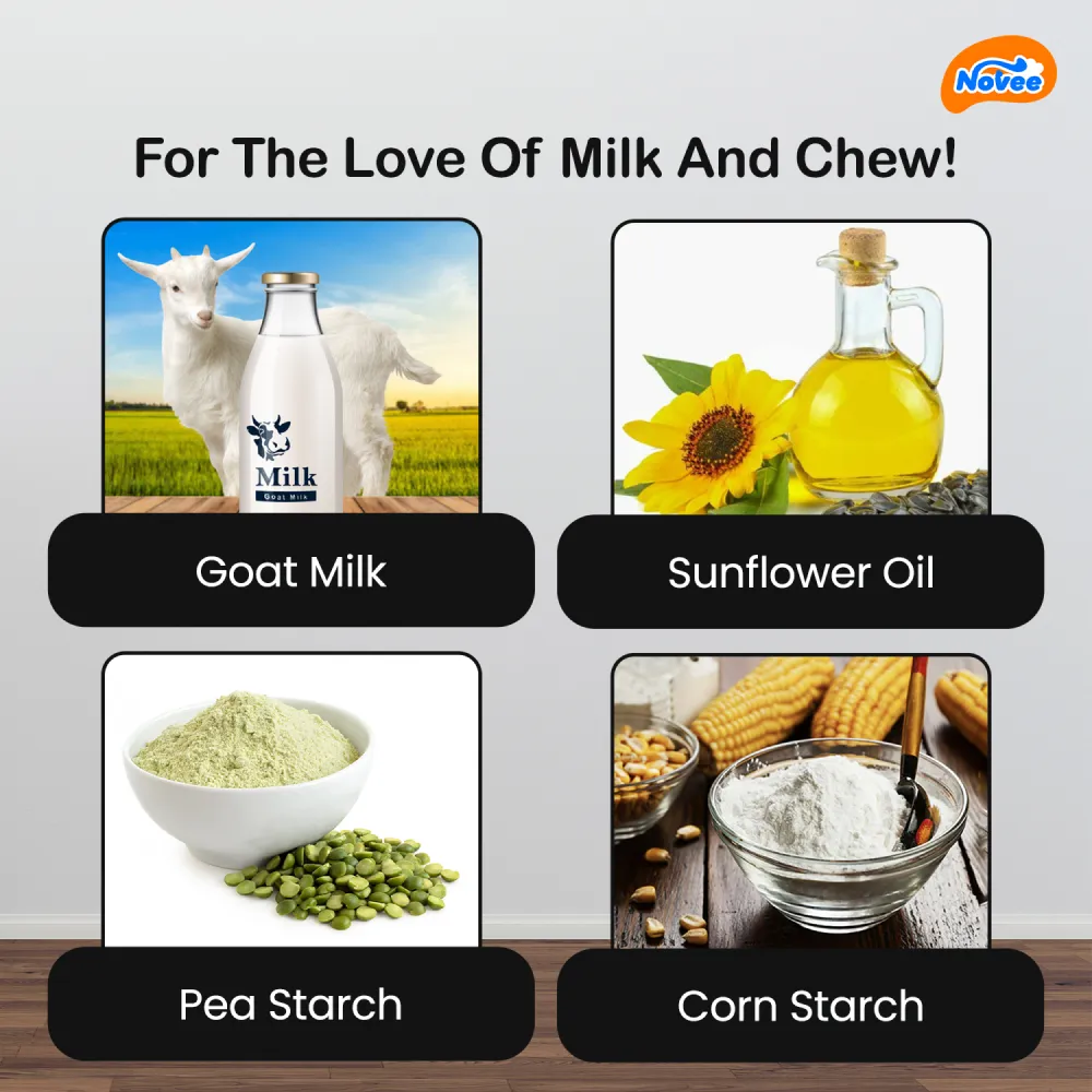 Novee Milky Chew Goat Milk Mini Bone Treats for Dogs