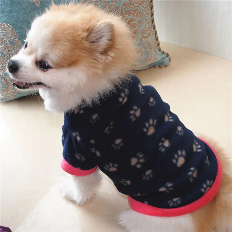 Print Pet Dog Cats Plush Clothes T-Shirt for Small Dogs Pet Christmas Costume Chihuahua Soft Hoodie