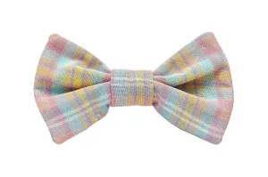 Spring Pastel Plaid Pet Bowtie, M/L