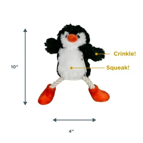 Tall Tails Dog Toy Holiday Penguin Pull-Through Rope Tug