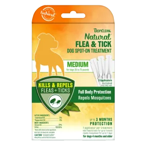 Tropiclean Natural Flea & Tick Dog Spot-On Treatment M