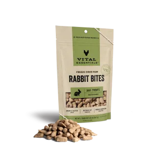 Vital Essentials Rabbit Bites Freeze Dried Dog Treat, 2oz