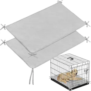 Waterproof Dog Crate Mat with Rope 2 Pack (36X23), Washable Pee Pads for Dogs, Non-Slip Training Pads for Dogs, Fits 36 Inch Dog Crate