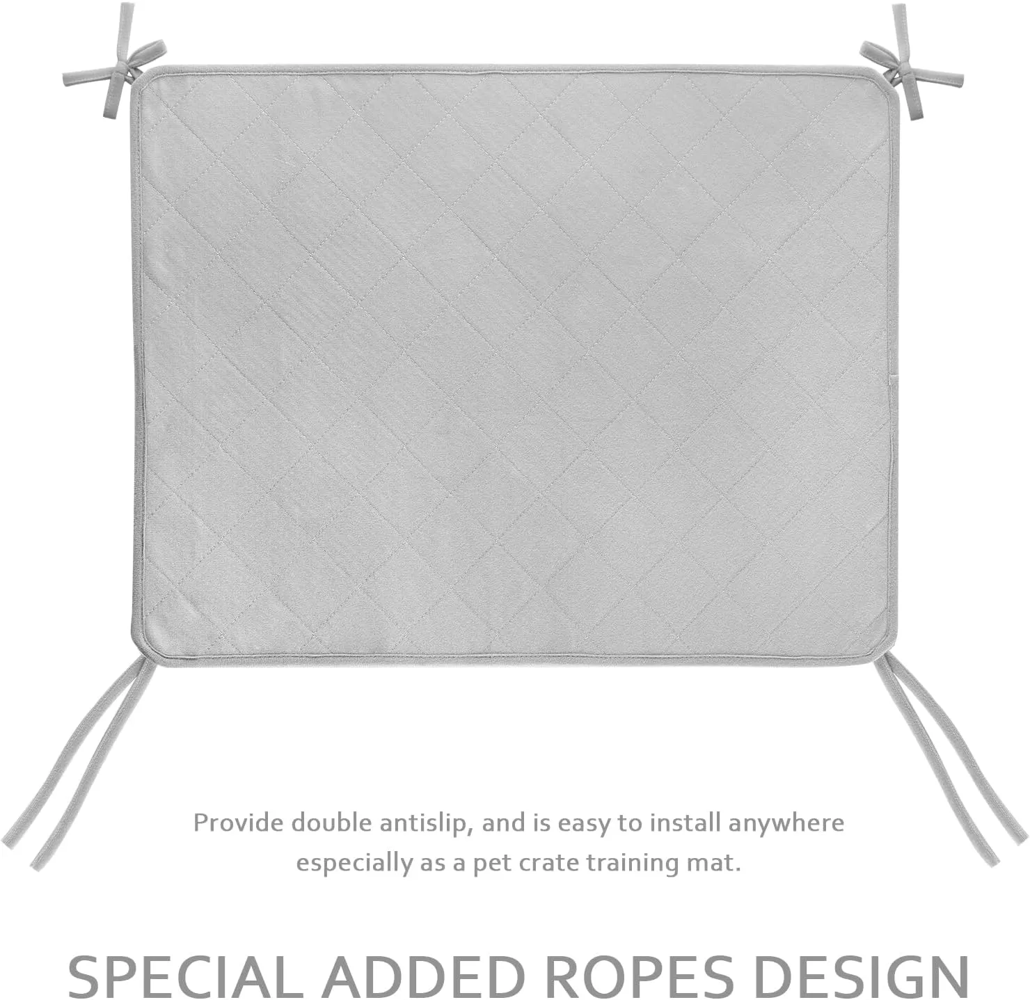 Waterproof Dog Crate Mat with Rope 2 Pack (36X23), Washable Pee Pads for Dogs, Non-Slip Training Pads for Dogs, Fits 36 Inch Dog Crate